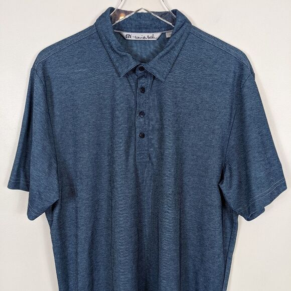 Travis Mathew Short Sleeve Polo Shirt Dark Blue Men's XL - Picture 6 of 6